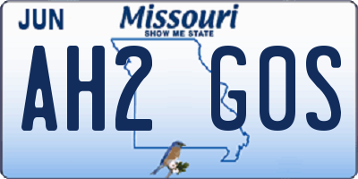 MO license plate AH2G0S