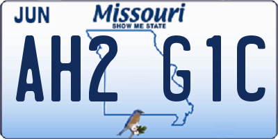 MO license plate AH2G1C