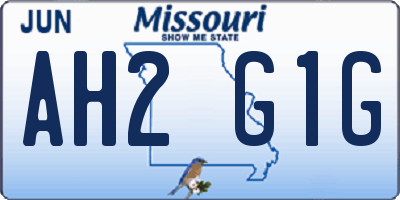 MO license plate AH2G1G