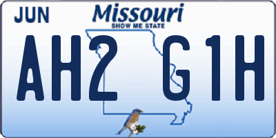 MO license plate AH2G1H