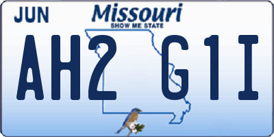 MO license plate AH2G1I