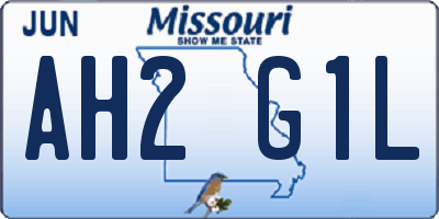 MO license plate AH2G1L