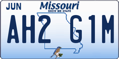 MO license plate AH2G1M