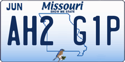 MO license plate AH2G1P