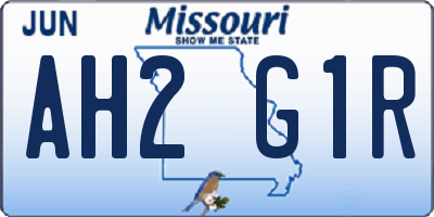 MO license plate AH2G1R