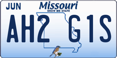 MO license plate AH2G1S