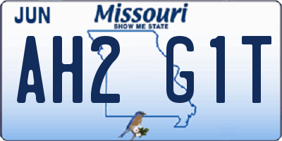 MO license plate AH2G1T