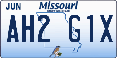 MO license plate AH2G1X