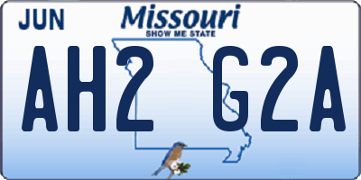 MO license plate AH2G2A