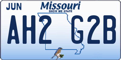 MO license plate AH2G2B