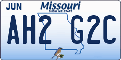 MO license plate AH2G2C