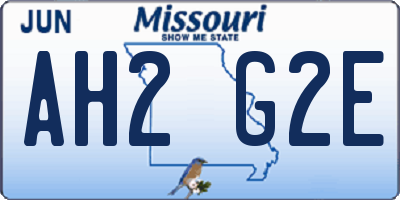 MO license plate AH2G2E