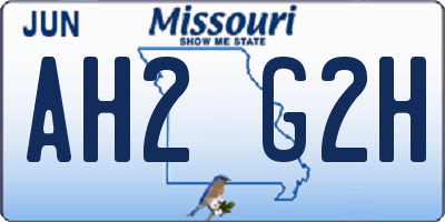 MO license plate AH2G2H