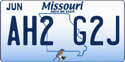 MO license plate AH2G2J