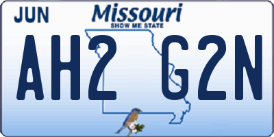 MO license plate AH2G2N