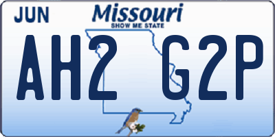 MO license plate AH2G2P