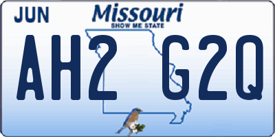 MO license plate AH2G2Q