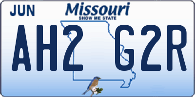 MO license plate AH2G2R