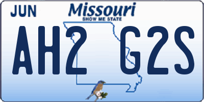 MO license plate AH2G2S