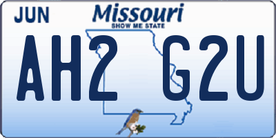 MO license plate AH2G2U