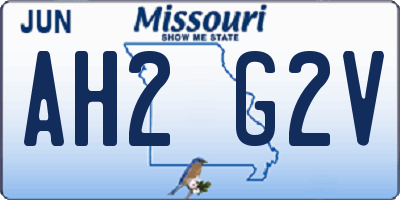 MO license plate AH2G2V