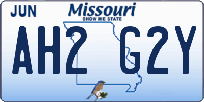 MO license plate AH2G2Y