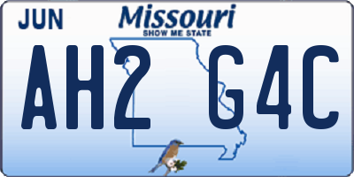 MO license plate AH2G4C