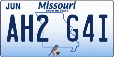 MO license plate AH2G4I