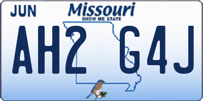 MO license plate AH2G4J