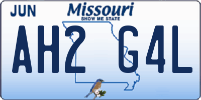 MO license plate AH2G4L