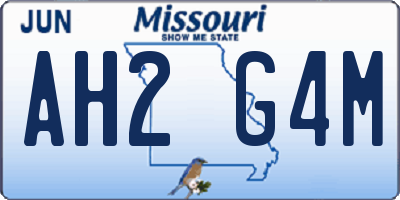 MO license plate AH2G4M