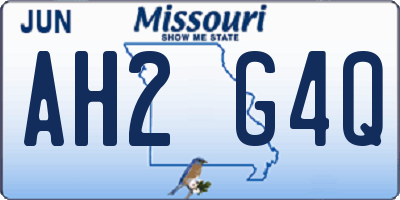 MO license plate AH2G4Q