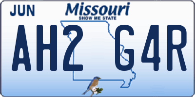 MO license plate AH2G4R