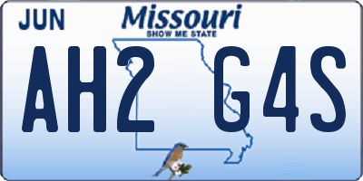 MO license plate AH2G4S