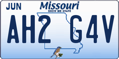 MO license plate AH2G4V