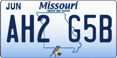 MO license plate AH2G5B