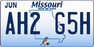 MO license plate AH2G5H