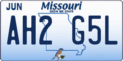 MO license plate AH2G5L