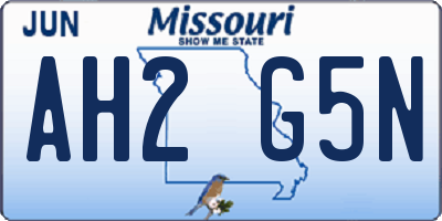 MO license plate AH2G5N