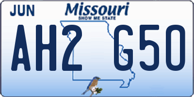 MO license plate AH2G5O