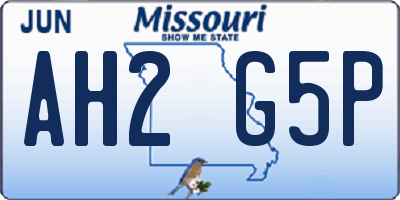 MO license plate AH2G5P