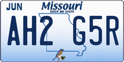 MO license plate AH2G5R