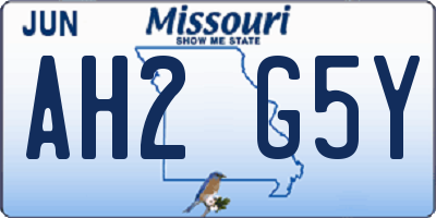 MO license plate AH2G5Y