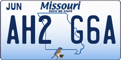 MO license plate AH2G6A