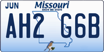 MO license plate AH2G6B