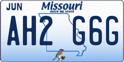 MO license plate AH2G6G