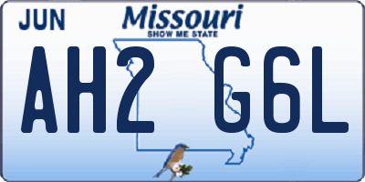 MO license plate AH2G6L