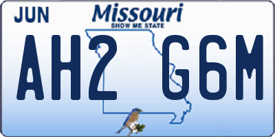 MO license plate AH2G6M