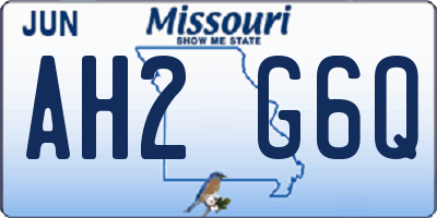 MO license plate AH2G6Q