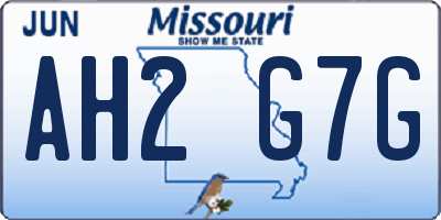 MO license plate AH2G7G